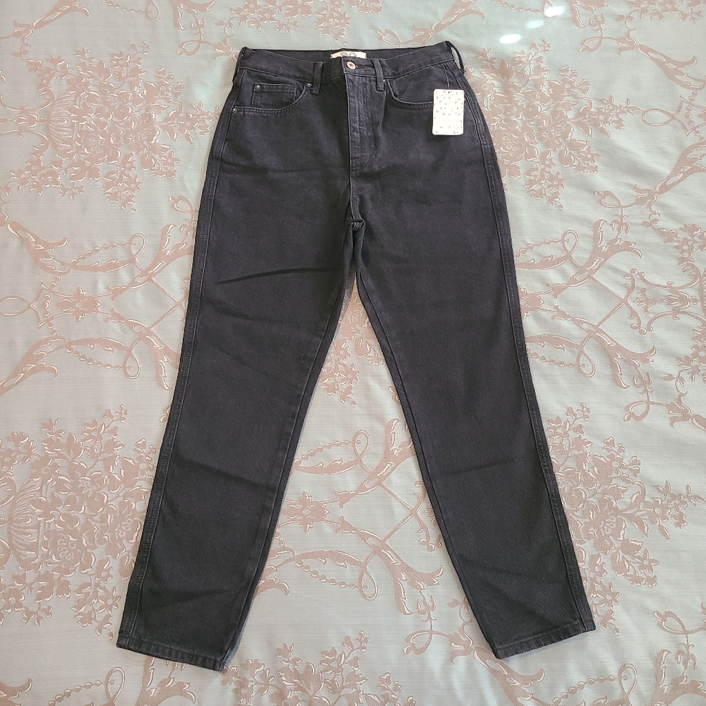 Free People We The Free Black Out Stovepipe High Waisted Jeans Women Size 28